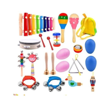 Drewniany Zestaw Instrumentów dla dzieci 2+ Plecak + Instrumenty muzyczne 22 el.